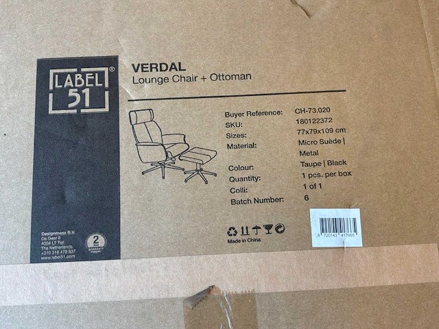 Label51 verdal relaxfauteuil + hocker - afbeelding 5 van  6