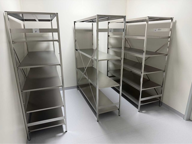 Laboratorium roestvrijstalen plankrek (3x) - afbeelding 1 van  3
