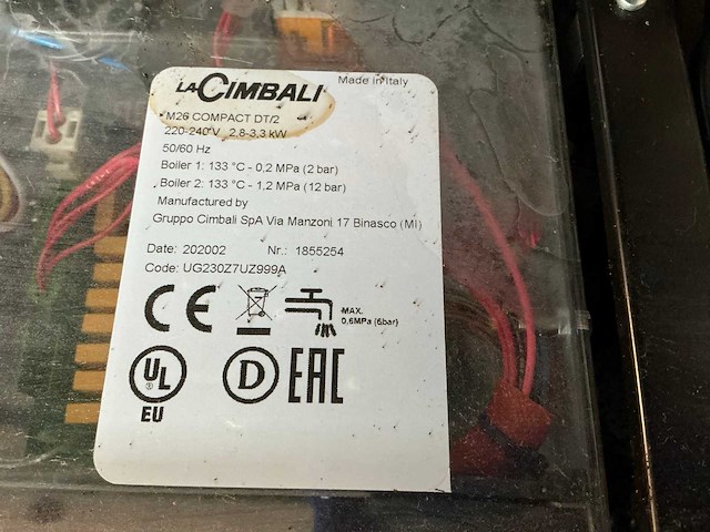 Lacimbali m26 koffiemachine met bonen maler - afbeelding 2 van  9