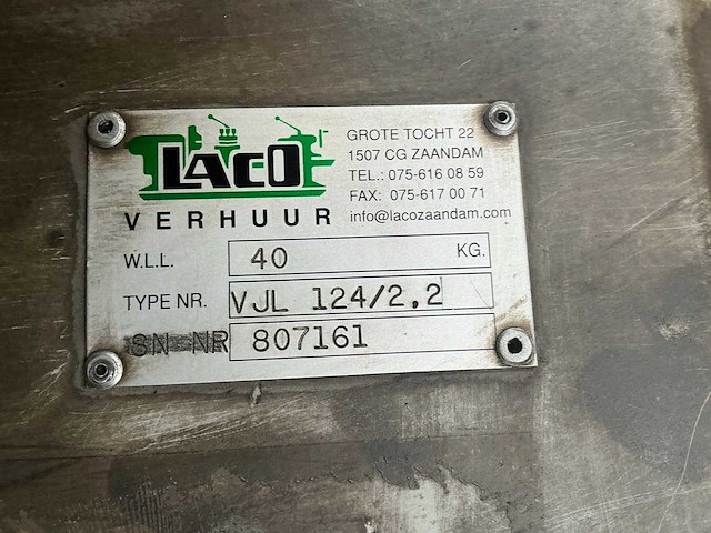 Laco vjl 124/2.2 vacuümheffer - afbeelding 6 van  8