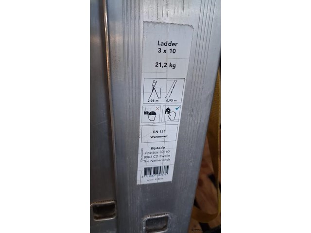 Ladder - 3 x 10 treden - afbeelding 2 van  4