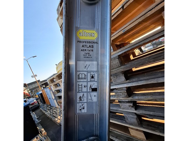 Ladder, altrex, atlas aer 1x16, zilver - afbeelding 5 van  6