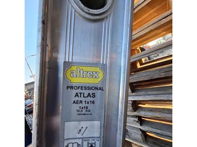 Ladder, altrex, atlas aer 1x16, zilver - afbeelding 6 van  6