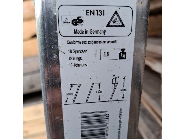 Ladder, hailo, profistep uno 7118-001 - afbeelding 3 van  5