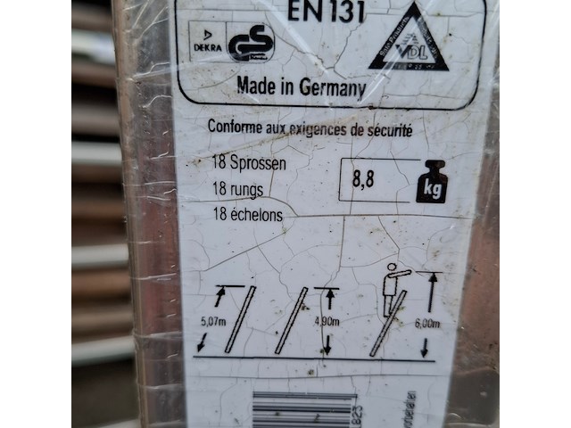 Ladder, hailo, profistep uno 7118-001 - afbeelding 3 van  5