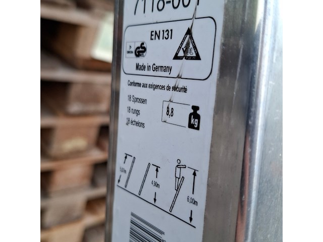 Ladder, hailo, profistep uno 7118-001 - afbeelding 3 van  5