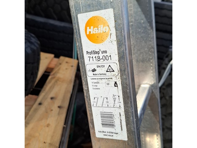 Ladder, hailo, profistep uno 7118-001 - afbeelding 2 van  5