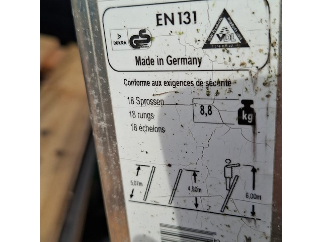 Ladder, hailo, profistep uno 7118-001 - afbeelding 3 van  5