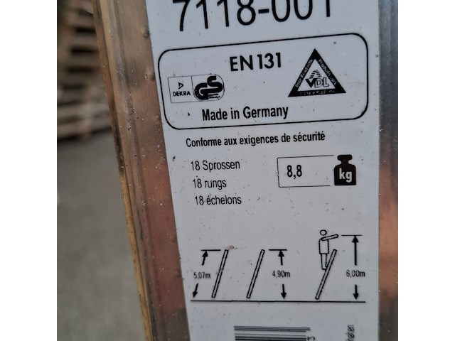 Ladder, hailo, profistep uno 7118-001 - afbeelding 5 van  5