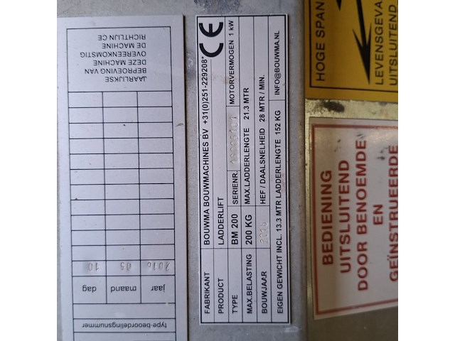 Ladderlift, bouwma, bm200, 2016 - afbeelding 2 van  31