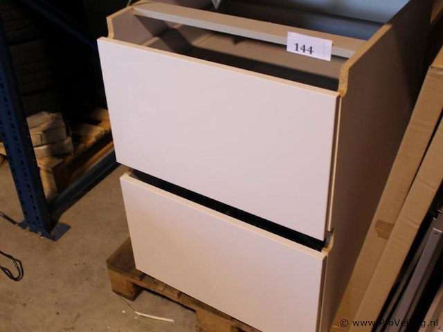 Ladekast / onderkast keuken 60 cm – hoogglans wit - afbeelding 1 van  4