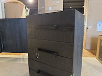 Ladekastje, zwart mangohout, zwart metalen onderstel - afbeelding 3 van  5