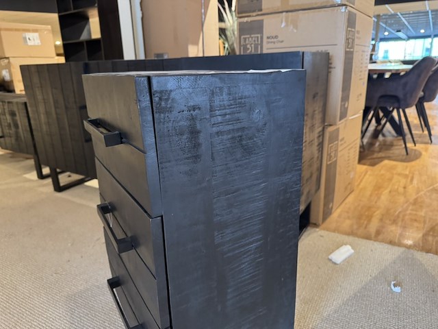 Ladekastje, zwart mangohout, zwart metalen onderstel - afbeelding 5 van  5