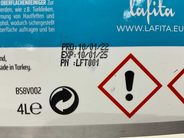 Lafita - lemon fresh - oppervlakte reiniger 4 liter (144x) - afbeelding 7 van  7