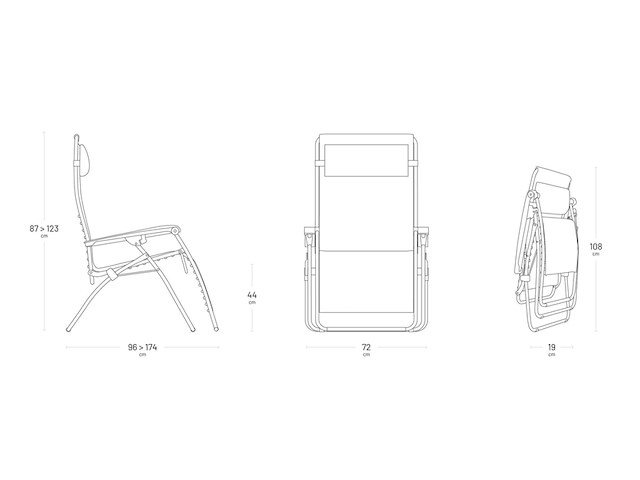 Lafuma rsxa xl relaxstoel verstelbaar inklapbaar zwart - afbeelding 4 van  6