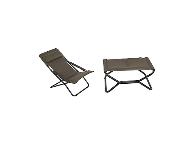 Lafuma transabed air comfort loungestoel verstelbaar inklapbaar taupe - afbeelding 3 van  5