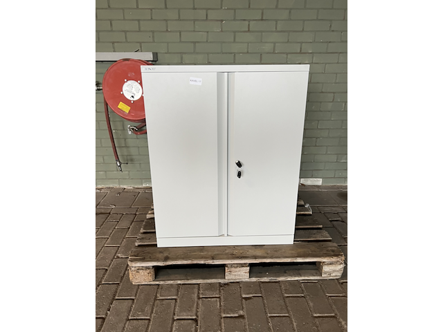 Lage archiefkast , bisley , grijs / chroom - afbeelding 1 van  4