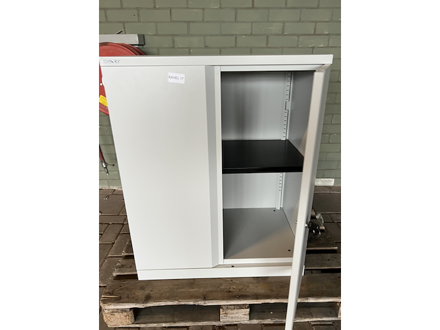 Lage archiefkast , bisley , grijs / chroom - afbeelding 2 van  4