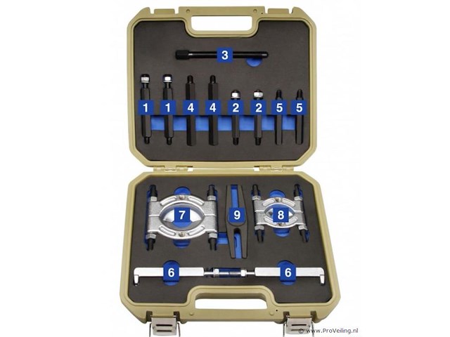 Lagertrekker / gereedschapset - 14-delig - incl. koffer - afbeelding 1 van  8