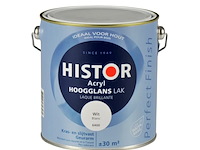 Lak acryl hoogglans 2,5 liter histor, perfect finish, wit - afbeelding 1 van  2