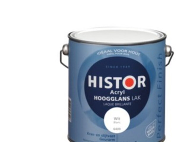 Lak acryl hoogglans 2,5 liter histor, perfect finish, wit - afbeelding 2 van  2