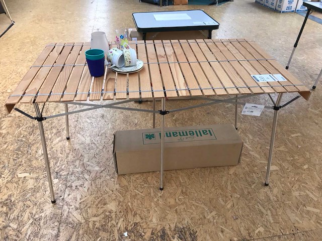 Lallemand dubbel hout oproltafel (2x) - afbeelding 2 van  2