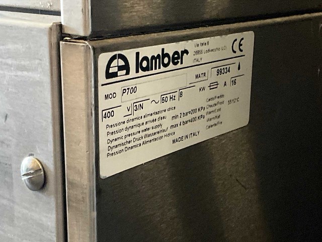 Lamber p700 pannenwasmachine - afbeelding 8 van  8