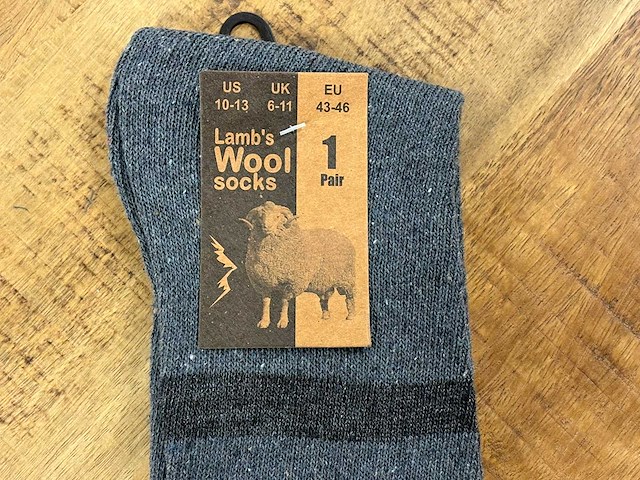 Lambs wool werksokken maat 43-46 - paar (720x) - afbeelding 2 van  5