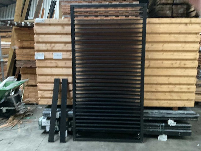 Lamellenscherm verstelbaar - zwart gespoten - 224x118 cm - afbeelding 2 van  6