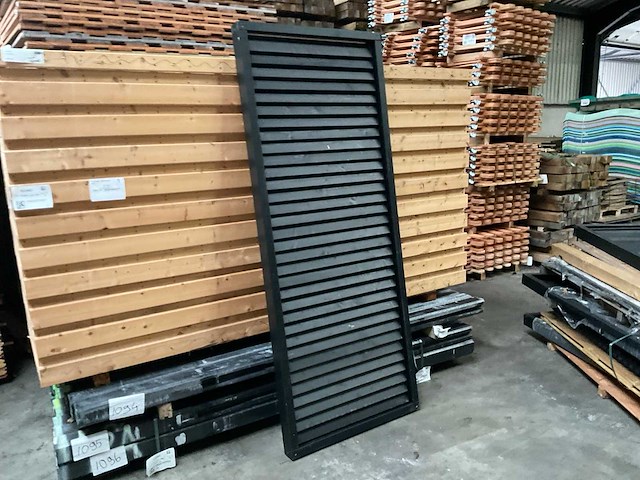 Lamellenscherm verstelbaar - zwart gespoten - 224x90 cm - afbeelding 1 van  3