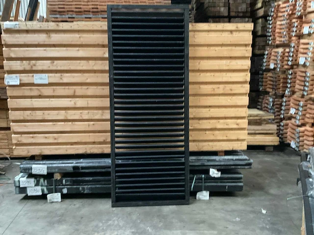 Lamellenscherm verstelbaar - zwart gespoten - 224x90 cm - afbeelding 1 van  2