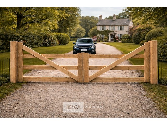 Landhekwerk poort, afm 400cm breed x 100/135 cm hoog - afbeelding 2 van  5