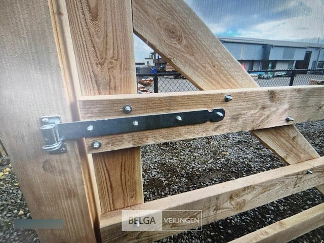Landhekwerk poort, afm 400cm breed x 100/135 cm hoog - afbeelding 3 van  5
