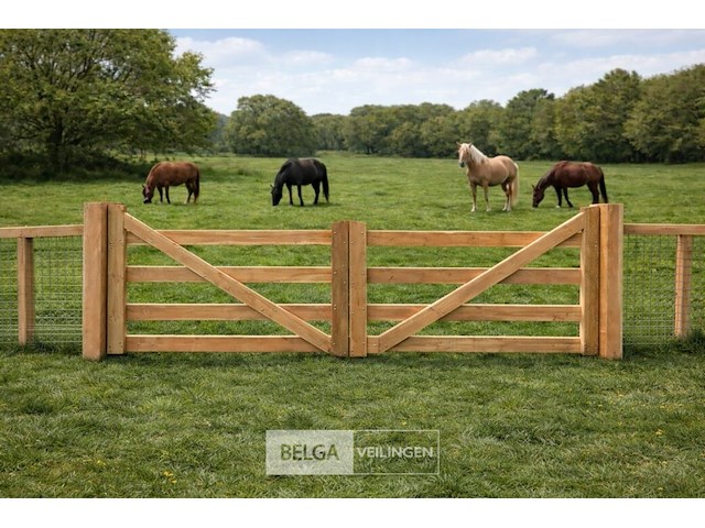 Landhekwerk poort, afm 500cm breed x 100/135 cm hoog - afbeelding 2 van  5