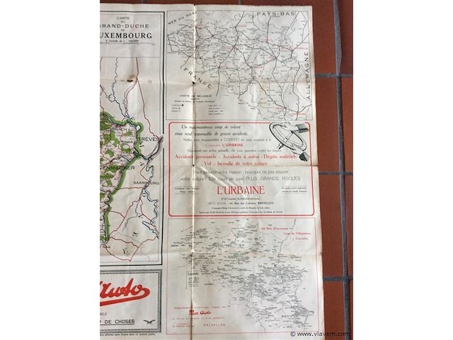 Landkaart belgië / luxemburg 1928 texaco - afbeelding 5 van  6