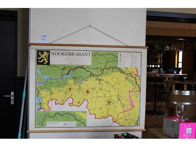 Landkaart noord brabant. 1 op 120.000. afmeting 120 x 83 cm. - afbeelding 1 van  2