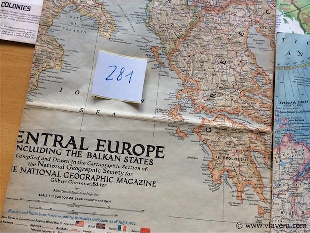 Landkaarten divers oa centraal europa - afbeelding 2 van  2