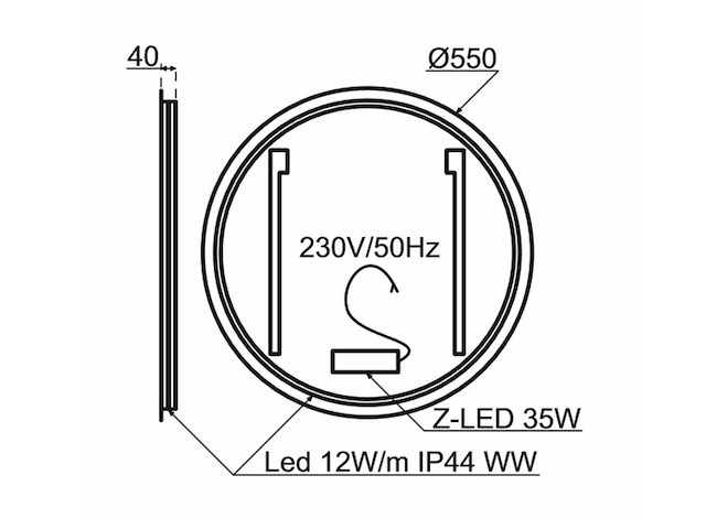 Lanesto - cherchio - spiegel 55 cm - afbeelding 2 van  5