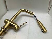 Lanesto keukenmengkraan mat goud met uittrekbare handdouche - afbeelding 6 van  6