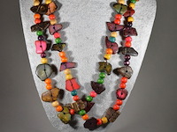 Lange houten halsketting - afbeelding 1 van  4