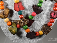 Lange houten halsketting - afbeelding 2 van  4