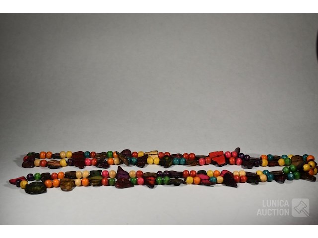 Lange houten halsketting - afbeelding 3 van  4