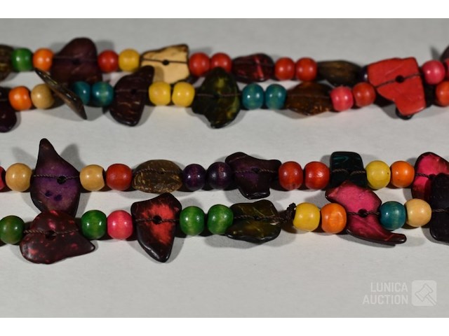 Lange houten halsketting - afbeelding 4 van  4