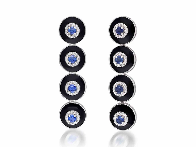 Lange oorbellen kyaniet diamant - afbeelding 1 van  5