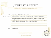 Lange oorbellen kyaniet diamant - afbeelding 3 van  5