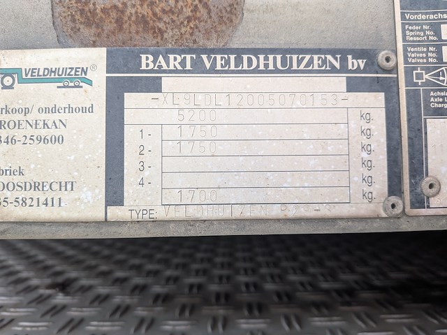 Lange trailer veldhuizen, p29-2, bouwjaar 2001 - afbeelding 18 van  19