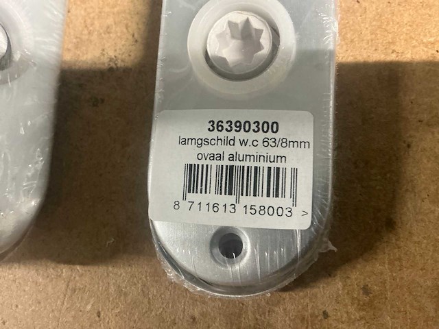 Langschild aluminium wc 63/8mm deurbeslag (60x) - afbeelding 3 van  5