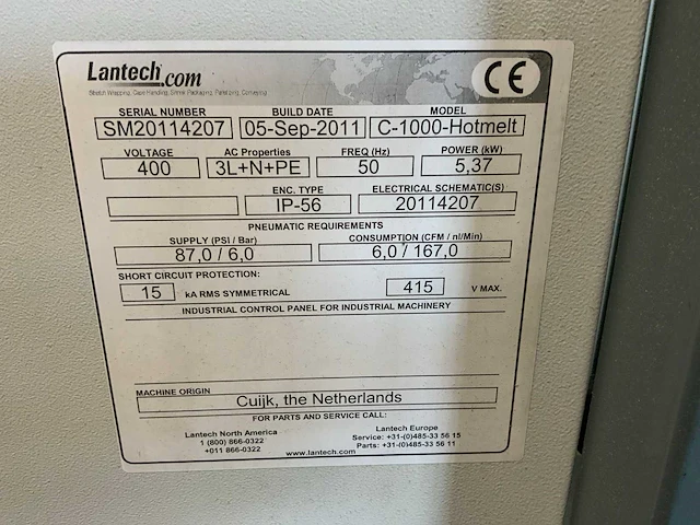 Lantech c-1000-hotmelt dozen opzetmachine - afbeelding 6 van  22
