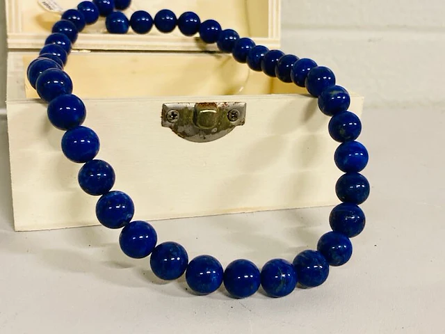 Lapis lazuli kogels 10-11mm streng - afbeelding 2 van  4