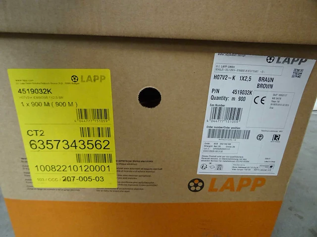 Lapp - h07v2-k 1x2,5mm2 brown - montagesnoer 900 mtr - afbeelding 3 van  3